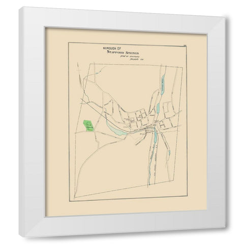 Stafford Springs Connecticut - Hurd 1893 White Modern Wood Framed Art Print by Hurd