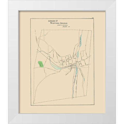 Stafford Springs Connecticut - Hurd 1893 White Modern Wood Framed Art Print by Hurd