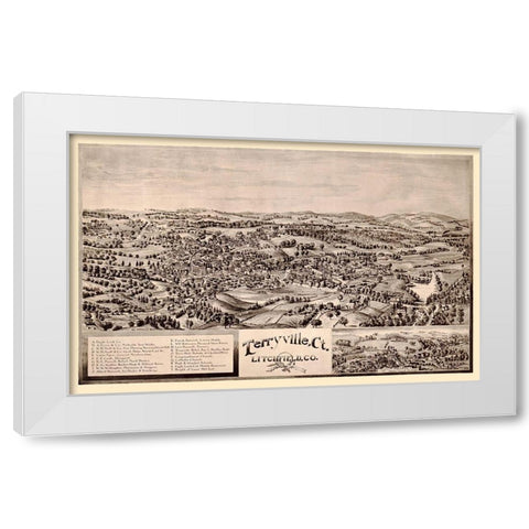 Terryville Connecticut - Norris 1894  White Modern Wood Framed Art Print by Norris