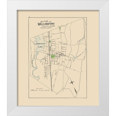 Wallingford Connecticut - Hurd 1893 White Modern Wood Framed Art Print by Hurd