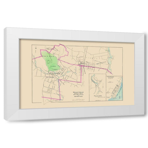 Westville Connecticut - Hurd 1893 White Modern Wood Framed Art Print by Hurd