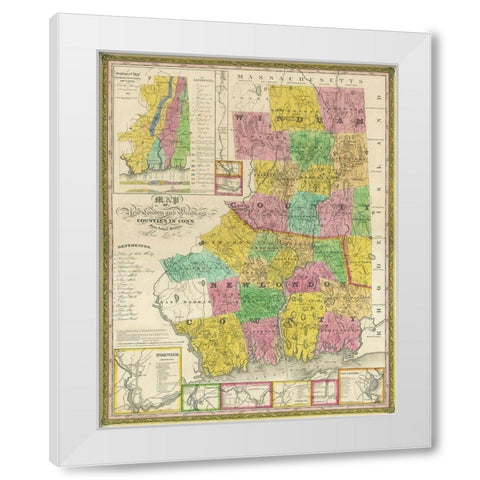 Windham  New London Connecticut - Lester 1833 White Modern Wood Framed Art Print by Lester