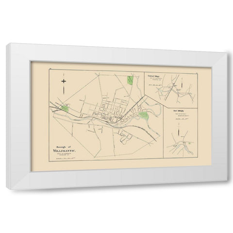 Wiillimantic Connecticut - Hurd 1893 White Modern Wood Framed Art Print by Hurd