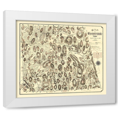 Woodstock Connecticut - Lester 1886  White Modern Wood Framed Art Print by Lester
