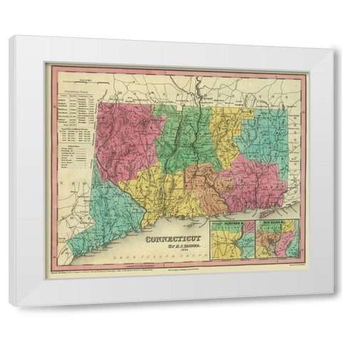 Connecticut - Tanner 1834 White Modern Wood Framed Art Print by Tanner