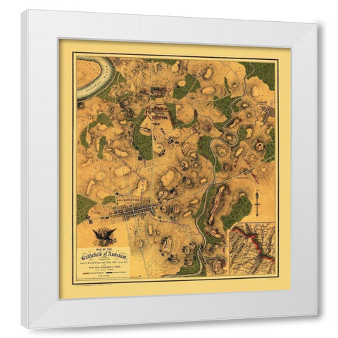 Antietam Battlefield Pennsylvania - Willcox 1862 White Modern Wood Framed Art Print by Willcox