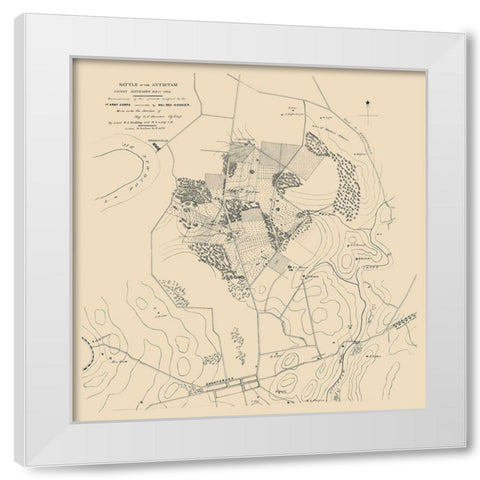 Antietam Battle September 16 to 17 - Houston 1862 White Modern Wood Framed Art Print by Houston