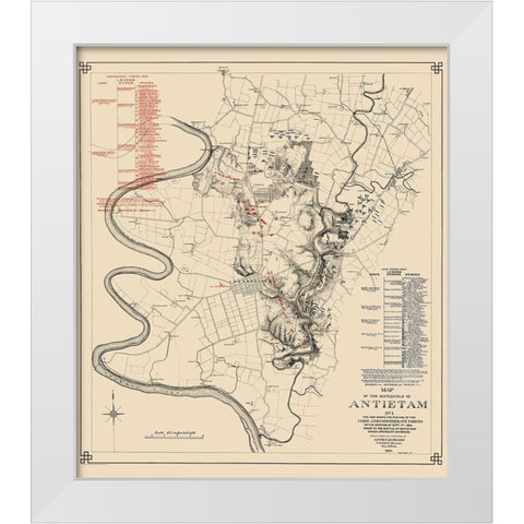 Antietam No. 1  Battlefield - Stearns 1862 White Modern Wood Framed Art Print by Stearns