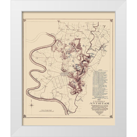 Antietam Battlefield Landowner - Stearns 1893 White Modern Wood Framed Art Print by Stearns