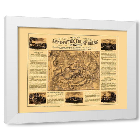 Appomattox Court House Vicinity Virginia White Modern Wood Framed Art Print by Henderson