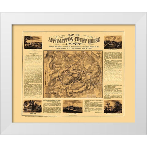 Appomattox Court House Vicinity Virginia White Modern Wood Framed Art Print by Henderson