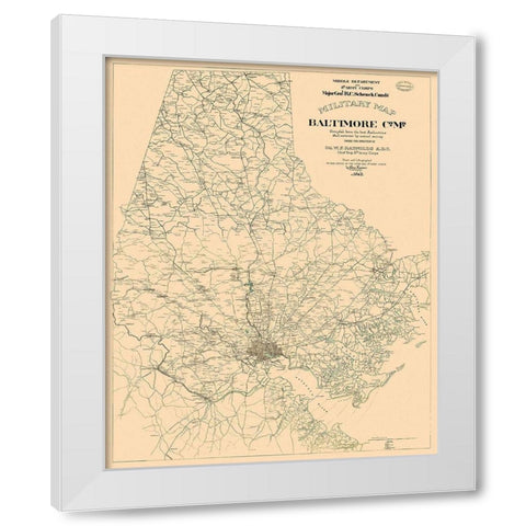 Baltimore County - Kaiser 1863 White Modern Wood Framed Art Print by Kaiser
