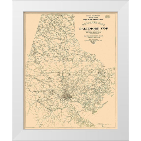 Baltimore County - Kaiser 1863 White Modern Wood Framed Art Print by Kaiser