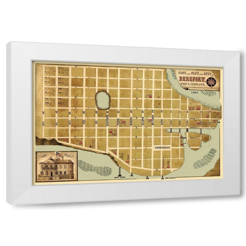 Beaufort South Carolina - Schelten 1861 White Modern Wood Framed Art Print by Schelten