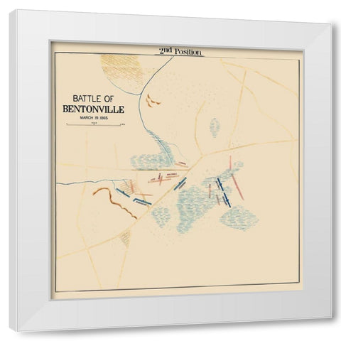Bentonville Battle 2nd Position North Carolina White Modern Wood Framed Art Print by Unknown