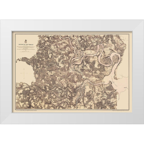 Bermuda Hundred Virginia - Weyss 1867 White Modern Wood Framed Art Print by Weyss