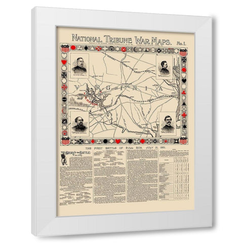 Bull Run Virginia - 1895 White Modern Wood Framed Art Print by Tribune