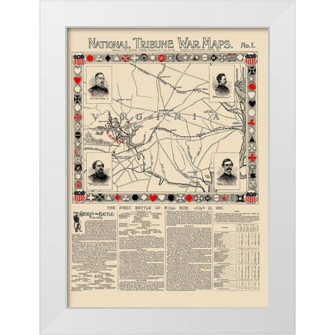 Bull Run Virginia - 1895 White Modern Wood Framed Art Print by Tribune