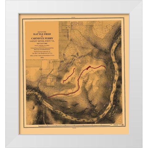 Battlefield Carnifex Ferry West Virginia White Modern Wood Framed Art Print by US Army Corps