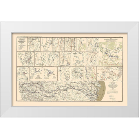 Campaign Chattanooga to Atlanta to Savannah White Modern Wood Framed Art Print by Bien