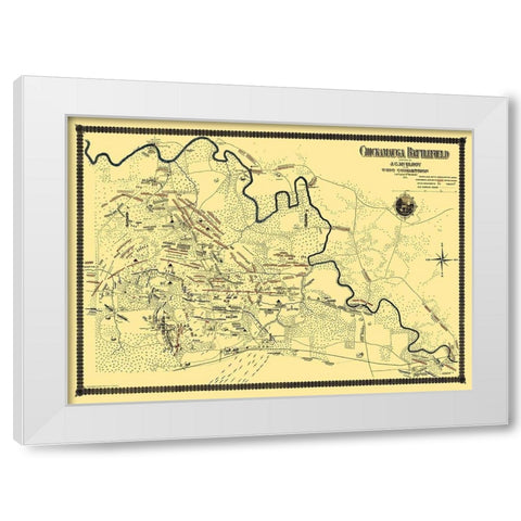Chickamauga Battlefield - McElroy 1895 White Modern Wood Framed Art Print by McElroy