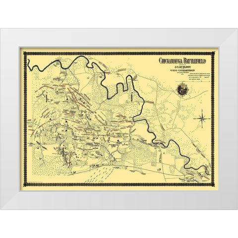 Chickamauga Battlefield - McElroy 1895 White Modern Wood Framed Art Print by McElroy