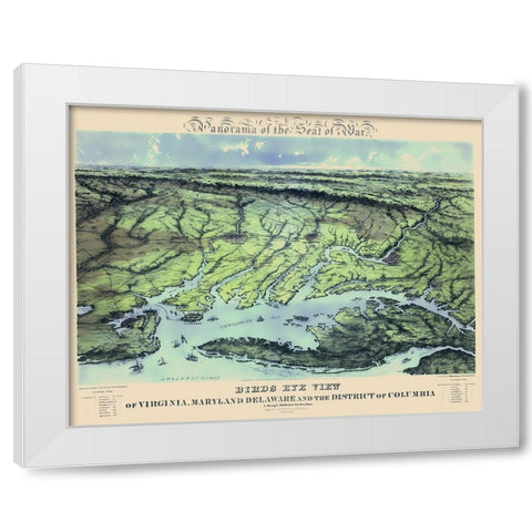 War of Maryland Virginia Delaware Washington DC White Modern Wood Framed Art Print by Bachmann