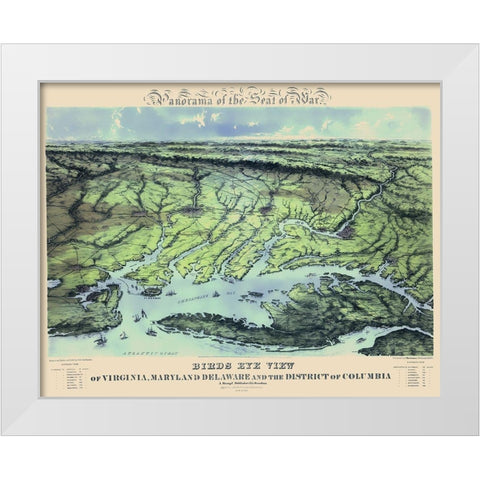 War of Maryland Virginia Delaware Washington DC White Modern Wood Framed Art Print by Bachmann