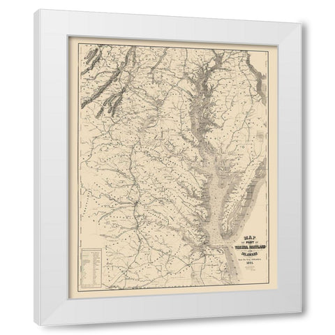 Virginia Maryland Delaware - Blunt 1861 White Modern Wood Framed Art Print by Blunt