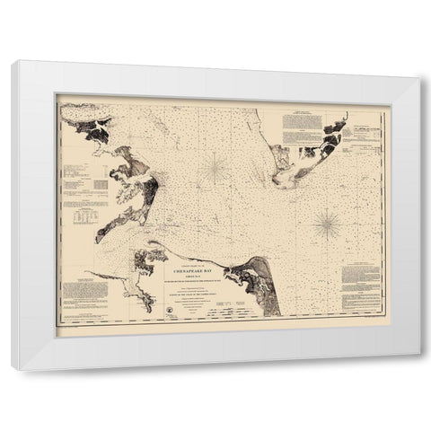 Chesapeake Bay - Blunt 1863 White Modern Wood Framed Art Print by Blunt