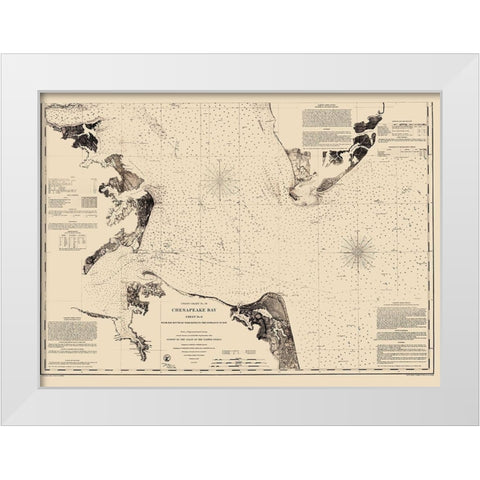 Chesapeake Bay - Blunt 1863 White Modern Wood Framed Art Print by Blunt