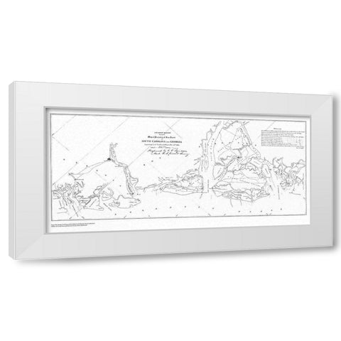 South Carolina Georgia Coast - USCS 1861 White Modern Wood Framed Art Print by USCS