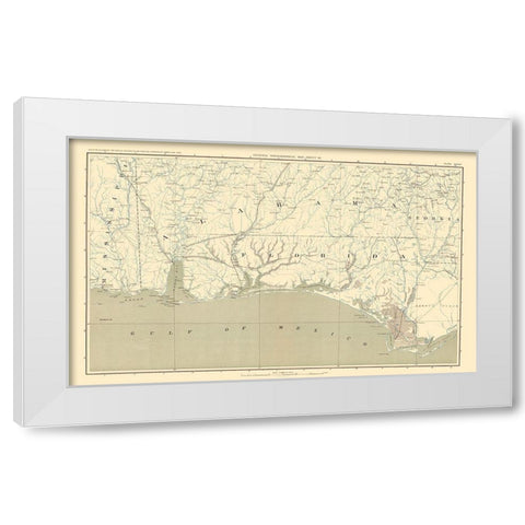 Upper Florida Peninsula Atlas - Bien 1895 White Modern Wood Framed Art Print by Bien
