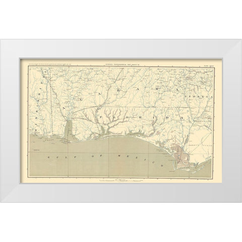 Upper Florida Peninsula Atlas - Bien 1895 White Modern Wood Framed Art Print by Bien