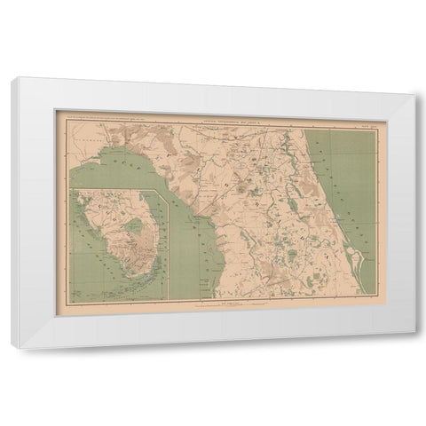 Florida - Lamont 1894 White Modern Wood Framed Art Print by Lamont