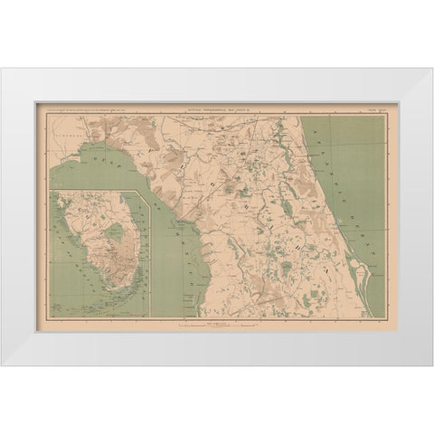 Florida - Lamont 1894 White Modern Wood Framed Art Print by Lamont