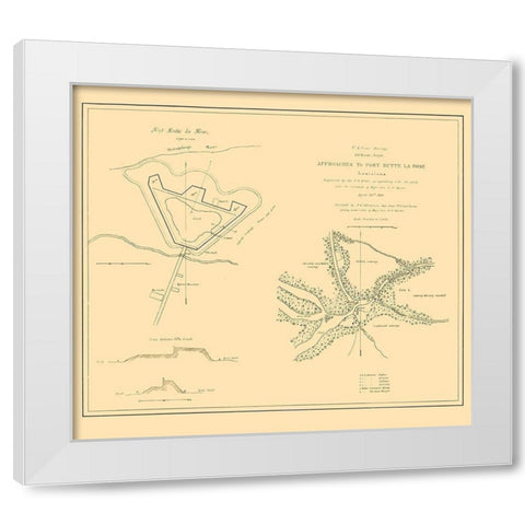 Approaches To Fort Butte La Rose Louisiana White Modern Wood Framed Art Print by Bache