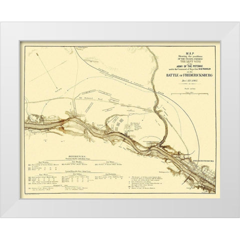 Battle of Fredericksburg Virginia - Bien 1862 White Modern Wood Framed Art Print by Bien