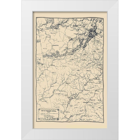 Northern Georgia - Merrill 1864 White Modern Wood Framed Art Print by Merrill