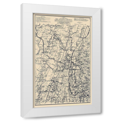 First Epoch of Atlanta Campaign - Ruger 1864 White Modern Wood Framed Art Print by Ruger