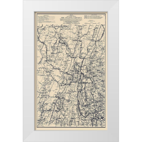 First Epoch of Atlanta Campaign - Ruger 1864 White Modern Wood Framed Art Print by Ruger