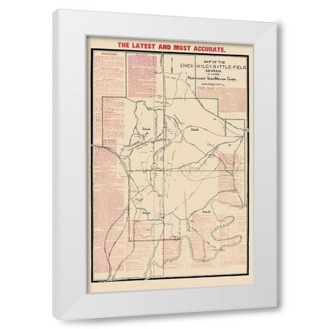 Chickamauga Battlefield Georgia - Wood 1895 White Modern Wood Framed Art Print by Wood