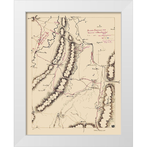 Chicamauga Battlefield Georgia - 1863 White Modern Wood Framed Art Print by Unknown