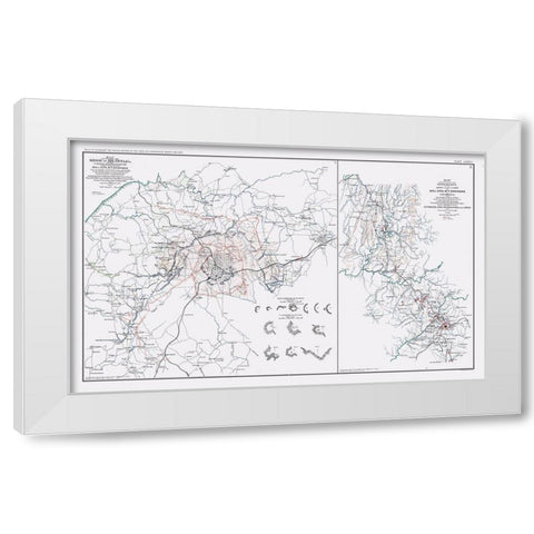 Siege of Atlanta - Sherman 1894 White Modern Wood Framed Art Print by Sherman