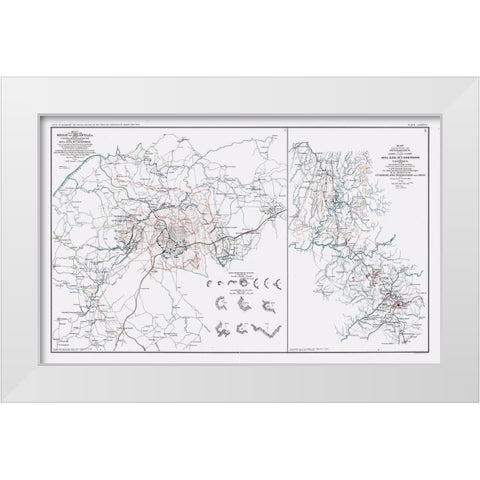 Siege of Atlanta - Sherman 1894 White Modern Wood Framed Art Print by Sherman