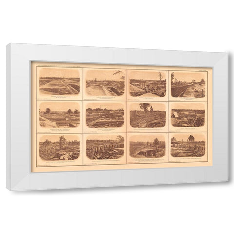 Rebel Forts Atlanta Georgia - Bien 1894 White Modern Wood Framed Art Print by Bien