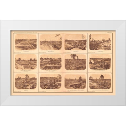 Rebel Forts Atlanta Georgia - Bien 1894 White Modern Wood Framed Art Print by Bien