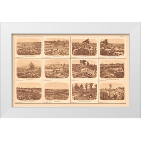 Rebel Lines Atlanta Georgia - Bien 1894 White Modern Wood Framed Art Print by Bien