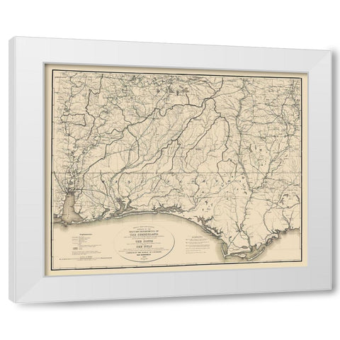 Military Departments of Cumberland - Callahan 1863 White Modern Wood Framed Art Print by Callahan