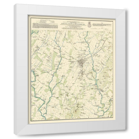 Battlefield of Gettysburg Pennsylvania White Modern Wood Framed Art Print by Warren